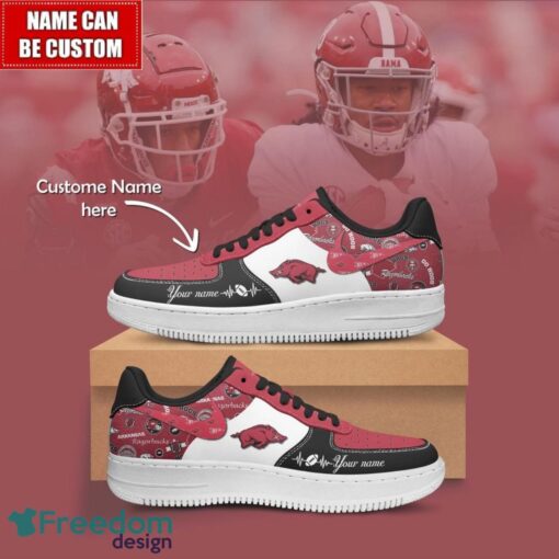 NCAA Arkansas Razorbacks Air Force Sneakers AF1 Personalized Name Special Gift Product Photo 1