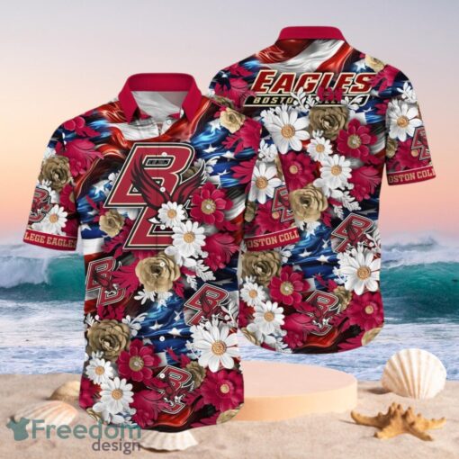 NCAA Boston College Eagles Design Logo Gift For Fan Independence Day Hawaii Shirt Full Over Print Product Photo 1