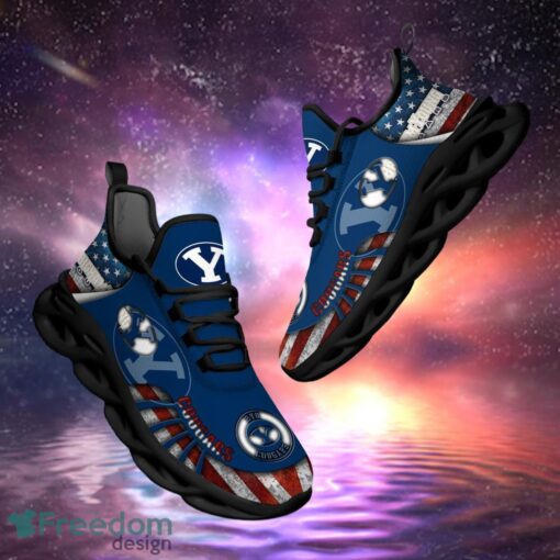 NCAA BYU Cougars Design Logo & America Flag Gift For Fans Max Shoes Product Photo 1