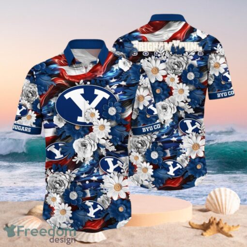 NCAA BYU Cougars Design Logo Gift For Fan Independence Day Hawaii Shirt Full Over Print Product Photo 1