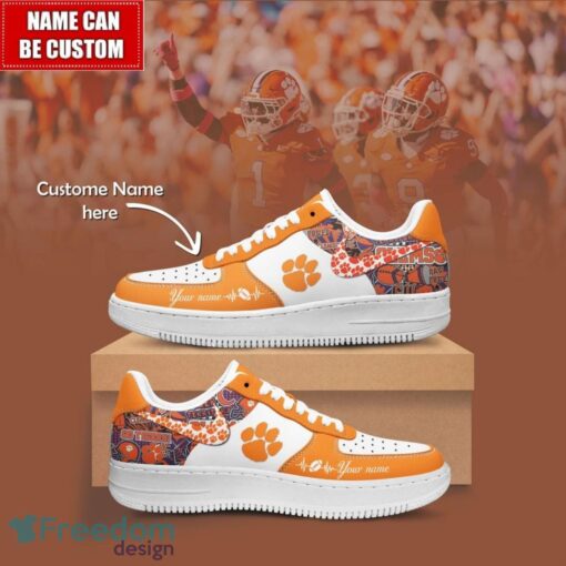 NCAA Clemson Tigers Air Force Sneakers AF1 Personalized Name Special Gift Product Photo 1