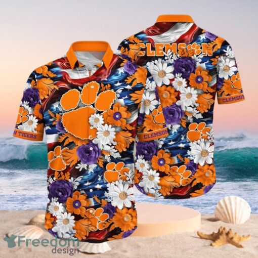 NCAA Clemson Tigers Design Logo Gift For Fan Independence Day Hawaii Shirt Full Over Print Product Photo 1