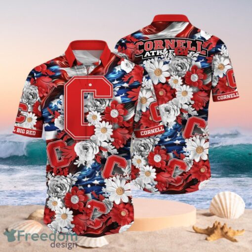 NCAA Cornell Big Red Design Logo Gift For Fan Independence Day Hawaii Shirt Full Over Print Product Photo 1