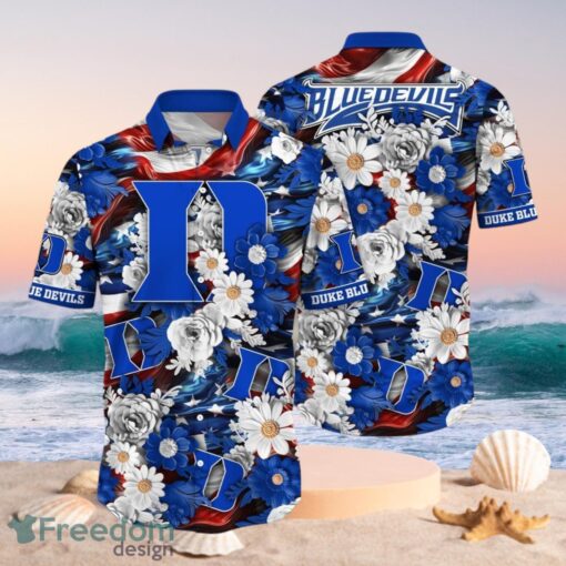 NCAA Duke Blue Devils Design Logo Gift For Fan Independence Day Hawaii Shirt Full Over Print Product Photo 1