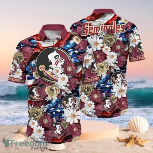 NCAA Florida State Seminoles Design Logo Gift For Fan Independence Day Hawaii Shirt Full Over Print Product Photo 1