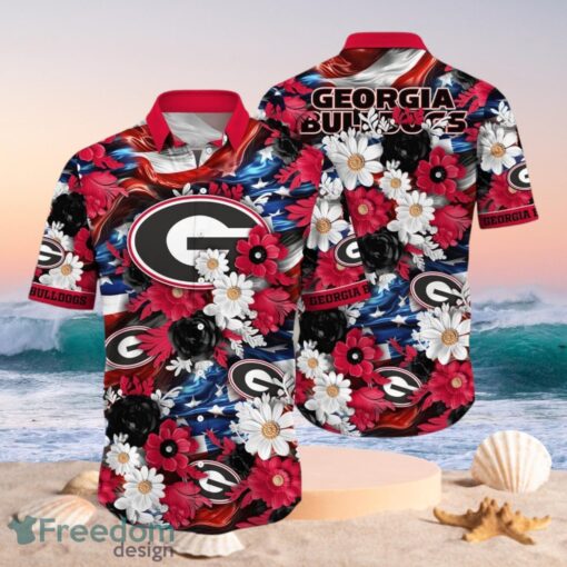 NCAA Georgia Bulldogs Design Logo Gift For Fan Independence Day Hawaii Shirt Full Over Print Product Photo 1