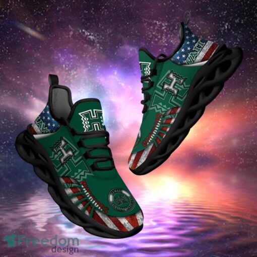 NCAA Hawaii Rainbow Warriors Design Logo & America Flag Gift For Fans Max Shoes Product Photo 1