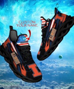 NCAA Illinois Fighting Illini Design For Fans Loves Custom Your Name Max Soul Shoes