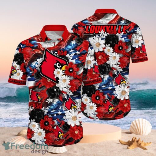 NCAA Louisville Cardinals Design Logo Gift For Fan Independence Day Hawaii Shirt Full Over Print Product Photo 1