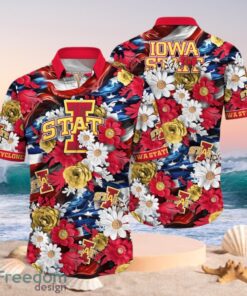 NCAA Lowa State Cyclones Design Logo Gift For Fan Independence Day Hawaii Shirt Full Over Print