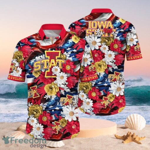 NCAA Lowa State Cyclones Design Logo Gift For Fan Independence Day Hawaii Shirt Full Over Print Product Photo 1