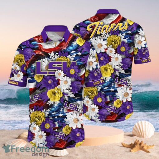 NCAA LSU TIGERS Design Logo Gift For Fan Independence Day Hawaii Shirt Full Over Print Product Photo 1