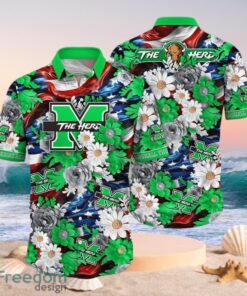 NCAA Marshall Thundering Herd Design Logo Gift For Fan Independence Day Hawaii Shirt Full Over Print