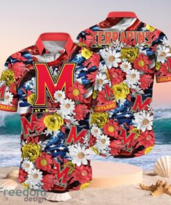 NCAA Maryland Terrapins Design Logo Gift For Fan Independence Day Hawaii Shirt Full Over Print