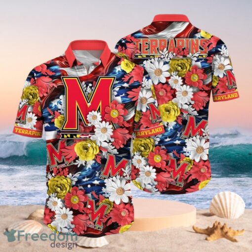 NCAA Maryland Terrapins Design Logo Gift For Fan Independence Day Hawaii Shirt Full Over Print Product Photo 1