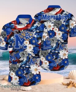 NCAA Memphis Tigers Design Logo Gift For Fan Independence Day Hawaii Shirt Full Over Print