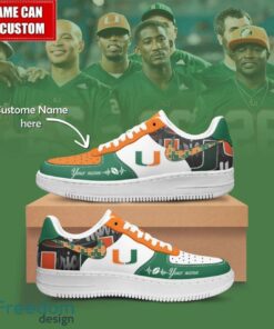 NCAA Miami Hurricanes Air Force Sneakers AF1 Personalized Name Special Gift