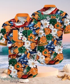 NCAA Miami Hurricanes Design Logo Gift For Fan Independence Day Hawaii Shirt Full Over Print