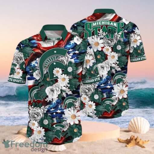 NCAA Michigan State Spartans Design Logo Gift For Fan Independence Day Hawaii Shirt Full Over Print Product Photo 1