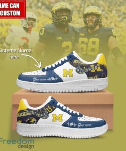 NCAA Michigan Wolverines Air Force Sneakers AF1 Personalized Name Special Gift