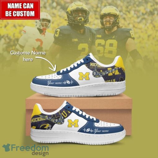 NCAA Michigan Wolverines Air Force Sneakers AF1 Personalized Name Special Gift Product Photo 1