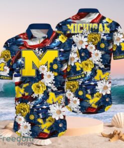 NCAA Michigan Wolverines Design Logo Gift For Fan Independence Day Hawaii Shirt Full Over Print