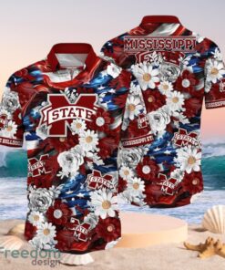 NCAA Mississippi State Bulldogs Design Logo Gift For Fan Independence Day Hawaii Shirt Full Over Print