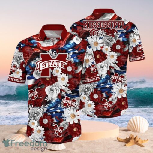 NCAA Mississippi State Bulldogs Design Logo Gift For Fan Independence Day Hawaii Shirt Full Over Print Product Photo 1