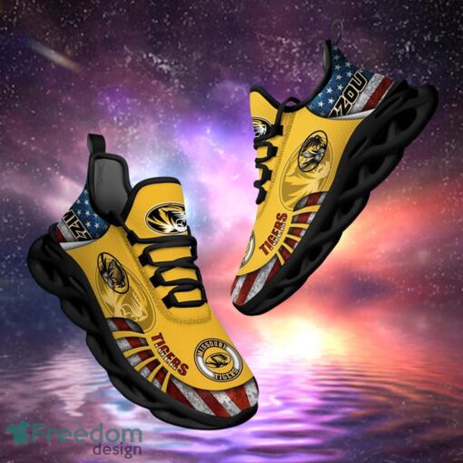 NCAA Missouri Tigers Design Logo & America Flag Gift For Fans Max Shoes Product Photo 1