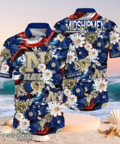 NCAA Navy Midshipmen Design Logo Gift For Fan Independence Day Hawaii Shirt Full Over Print