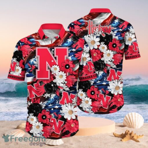 NCAA Nebraska Cornhuskers Design Logo Gift For Fan Independence Day Hawaii Shirt Full Over Print Product Photo 1