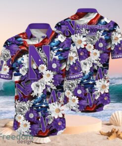 NCAA Northwestern Wildcats Design Logo Gift For Fan Independence Day Hawaii Shirt Full Over Print