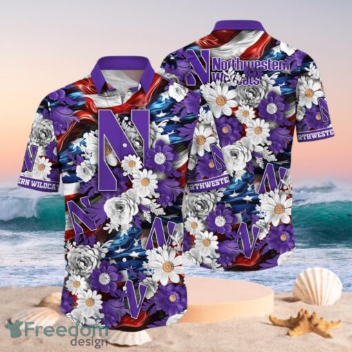 NCAA Northwestern Wildcats Design Logo Gift For Fan Independence Day Hawaii Shirt Full Over Print Product Photo 1