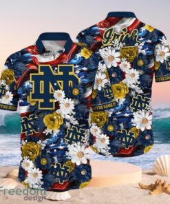 NCAA Notre Dame Fighting Irish Design Logo Gift For Fan Independence Day Hawaii Shirt Full Over Print