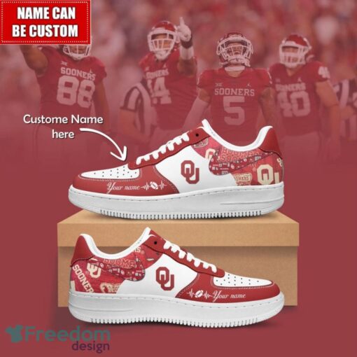 NCAA Oklahoma Sooners Air Force Sneakers AF1 Personalized Name Special Gift Product Photo 1