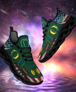 NCAA Oregon Ducks Design Logo & America Flag Gift For Fans Max Shoes