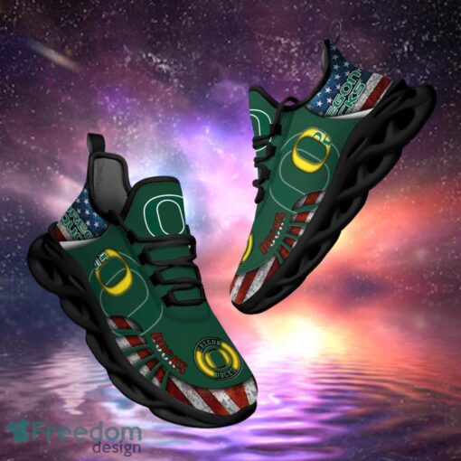 NCAA Oregon Ducks Design Logo & America Flag Gift For Fans Max Shoes Product Photo 1