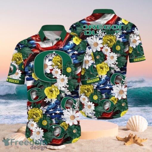 NCAA Oregon Ducks Design Logo Gift For Fan Independence Day Hawaii Shirt Full Over Print Product Photo 1