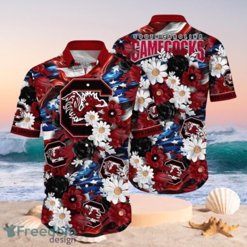 NCAA South Carolina Gamecocks Design Logo Gift For Fan Independence Day Hawaii Shirt Full Over Print Product Photo 1