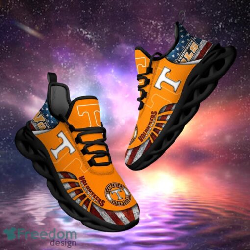 NCAA Tennessee Volunteers Design Logo & America Flag Gift For Fans Max Shoes Product Photo 1