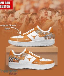 NCAA Texas Longhorns  Air Force Sneakers AF1 Personalized Name Special Gift