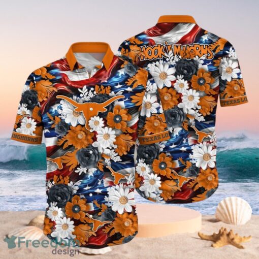 NCAA Texas Longhorns Design Logo Gift For Fan Independence Day Hawaii Shirt Full Over Print Product Photo 1