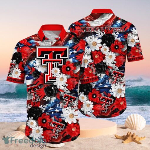 NCAA Texas Tech Red Raiders Design Logo Gift For Fan Independence Day Hawaii Shirt Full Over Print Product Photo 1