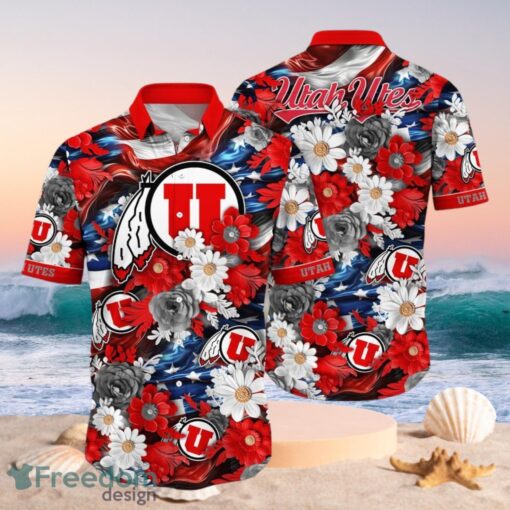 NCAA Utah Utes Design Logo Gift For Fan Independence Day Hawaii Shirt Full Over Print Product Photo 1