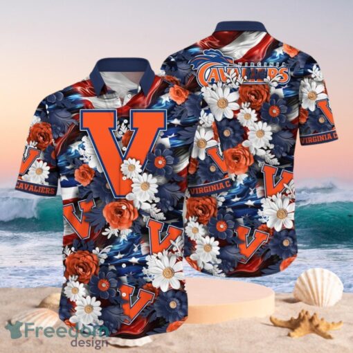 NCAA Virginia Cavaliers Design Logo Gift For Fan Independence Day Hawaii Shirt Full Over Print Product Photo 1