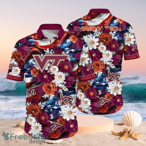 NCAA Virginia Tech Hokies Design Logo Gift For Fan Independence Day Hawaii Shirt Full Over Print Product Photo 1