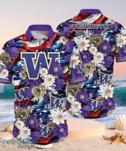 NCAA Washington Huskies Design Logo Gift For Fan Independence Day Hawaii Shirt Full Over Print