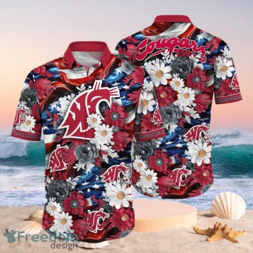 NCAA Washington State Cougars Design Logo Gift For Fan Independence Day Hawaii Shirt Full Over Print Product Photo 1