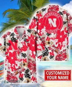 Nebraska Cornhuskers Aloha 3D Hawaiian Shirt Flower Sport Team Beach Shirt Custom Name