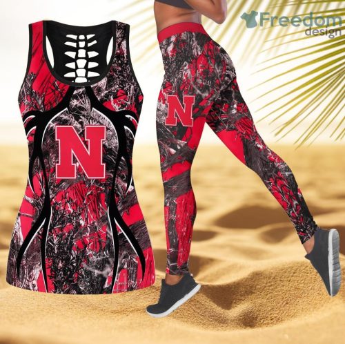 Nebraska Cornhuskers NCAA Personalized Combo Hollow Tanktop And Leggings Gift For Women Product Photo 1